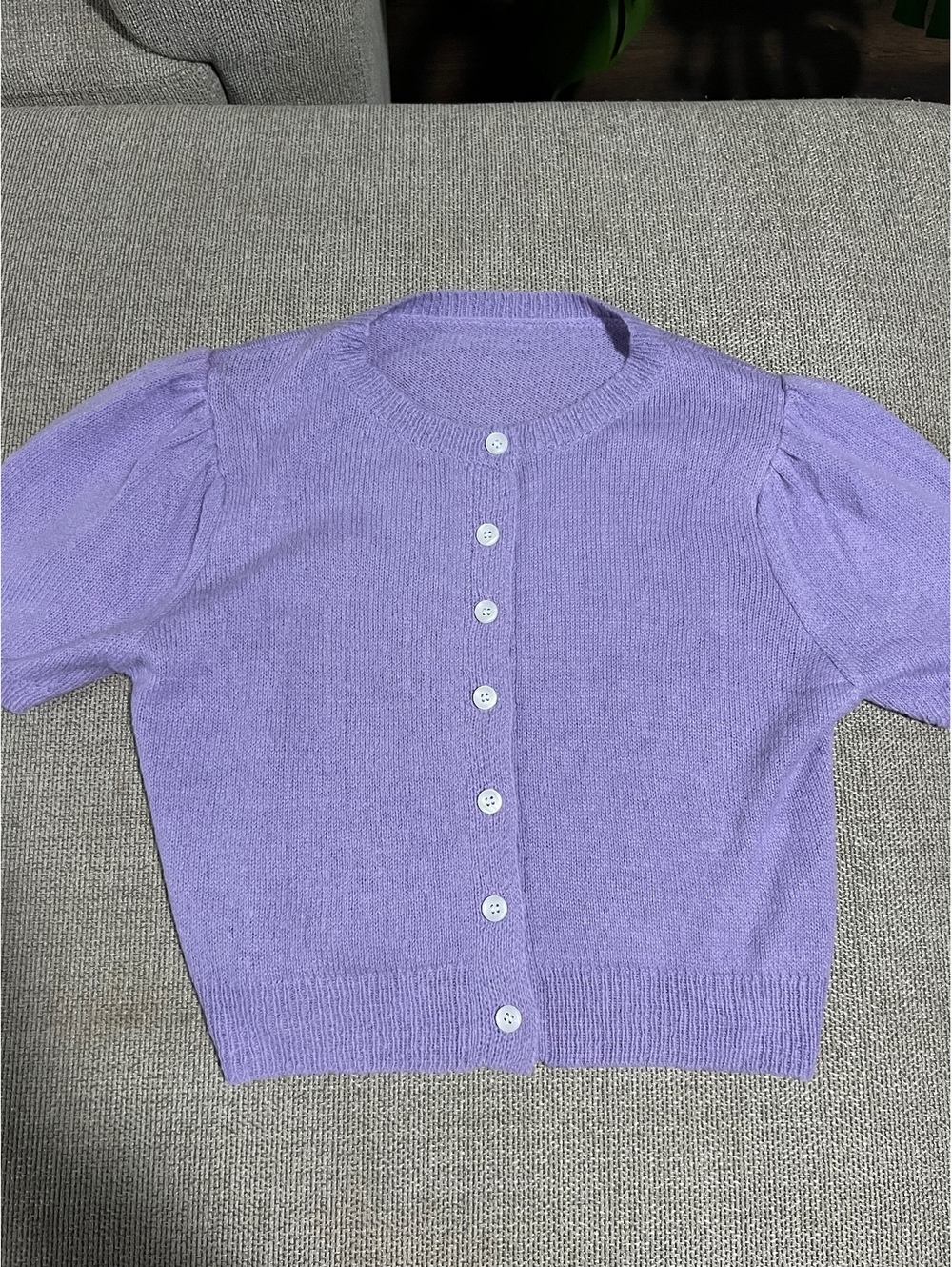 Purple Short Sleeve Sweater